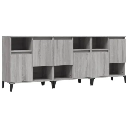 Buffets 3 pcs sonoma gris 60x35x70 cm bois d'ingénierie 2