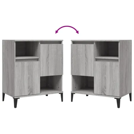 Buffets 3 pcs sonoma gris 60x35x70 cm bois d'ingénierie
