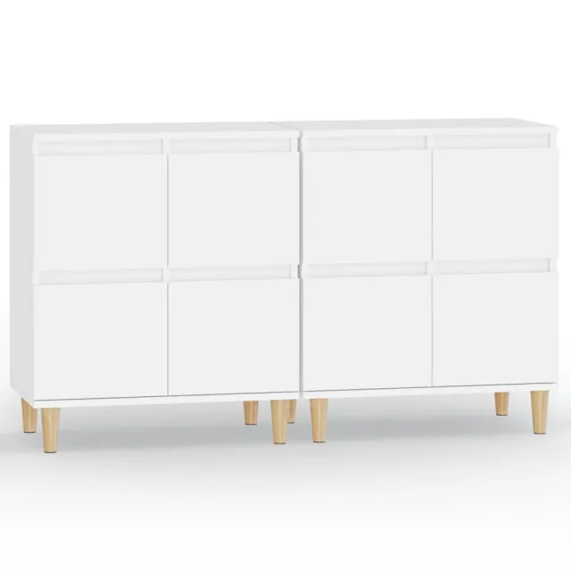 Buffets 2 pcs blanc 60x35x70 cm bois d'ingénierie