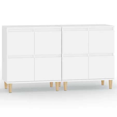 Buffets 2 pcs blanc 60x35x70 cm bois d'ingénierie