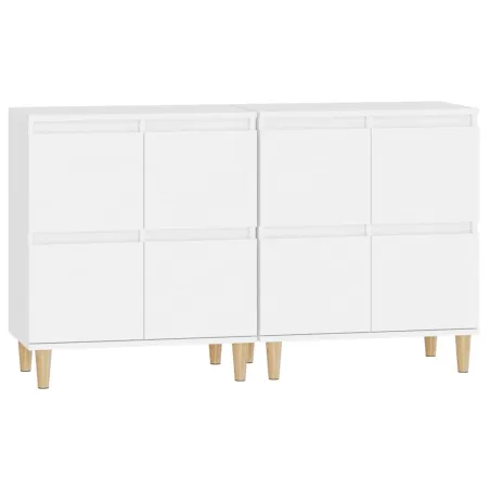Buffets 2 pcs blanc 60x35x70 cm bois d'ingénierie