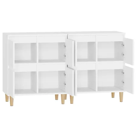Buffets 2 pcs blanc 60x35x70 cm bois d'ingénierie