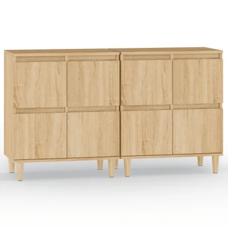 Buffets 2 pcs chêne sonoma 60x35x70 cm bois d'ingénierie