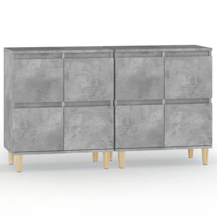 Buffets 2 pcs gris béton 60x35x70 cm bois d'ingénierie 2