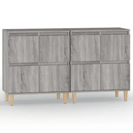 Buffets 2 pcs sonoma gris 60x35x70 cm bois d'ingénierie