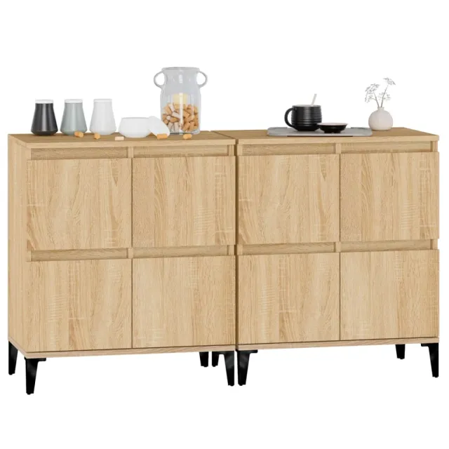 Buffets 2 pcs chêne sonoma 60x35x70 cm bois d'ingénierie