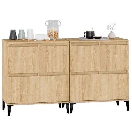 Buffets 2 pcs chêne sonoma 60x35x70 cm bois d'ingénierie