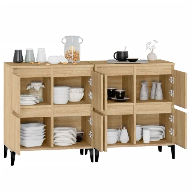 Buffets 2 pcs chêne sonoma 60x35x70 cm bois d'ingénierie