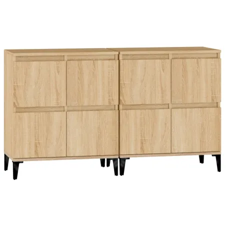 Buffets 2 pcs chêne sonoma 60x35x70 cm bois d'ingénierie