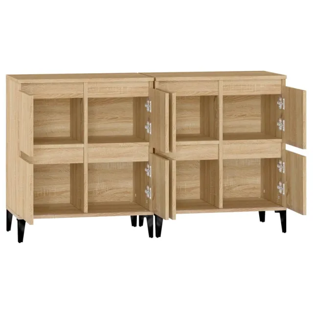 Buffets 2 pcs chêne sonoma 60x35x70 cm bois d'ingénierie