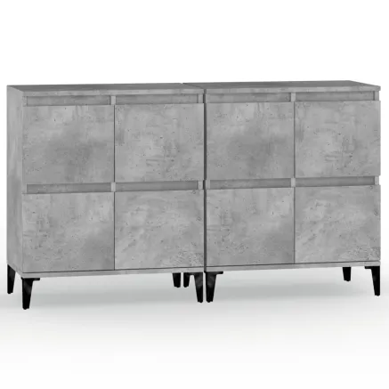 Buffets 2 pcs gris béton 60x35x70 cm bois d'ingénierie 2