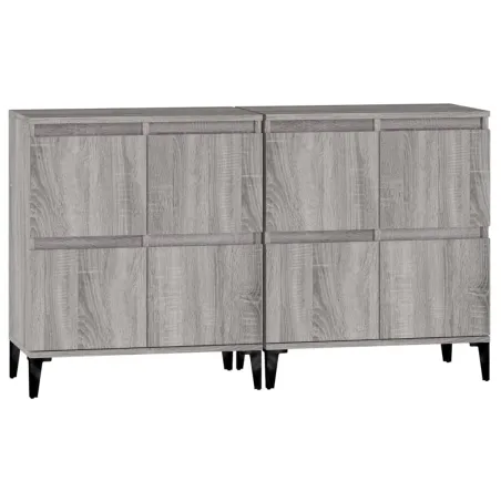 Buffets 2 pcs sonoma gris 60x35x70 cm bois d'ingénierie