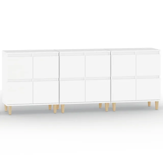 Buffets 3 pcs blanc 60x35x70 cm bois d'ingénierie