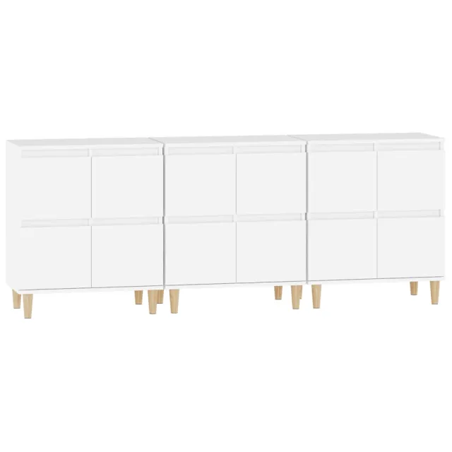 Buffets 3 pcs blanc 60x35x70 cm bois d'ingénierie