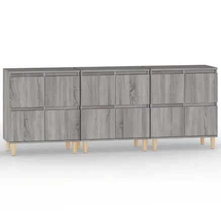 Buffets 3 pcs sonoma gris 60x35x70 cm bois d'ingénierie 2