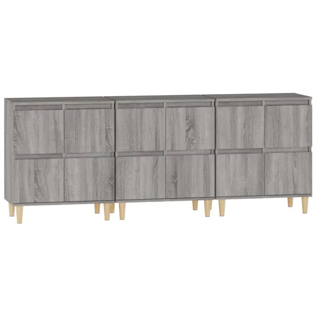 Buffets 3 pcs sonoma gris 60x35x70 cm bois d'ingénierie