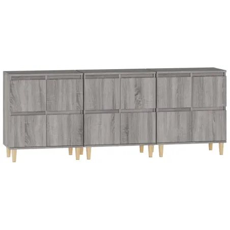 Buffets 3 pcs sonoma gris 60x35x70 cm bois d'ingénierie