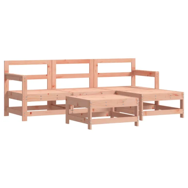 Salon de jardin 5 pcs avec coussins bois massif douglas