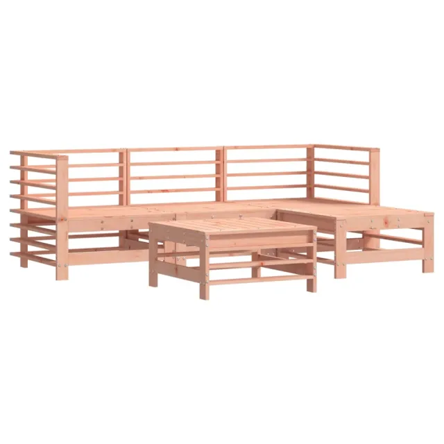 Salon de jardin 5 pcs avec coussins bois massif douglas