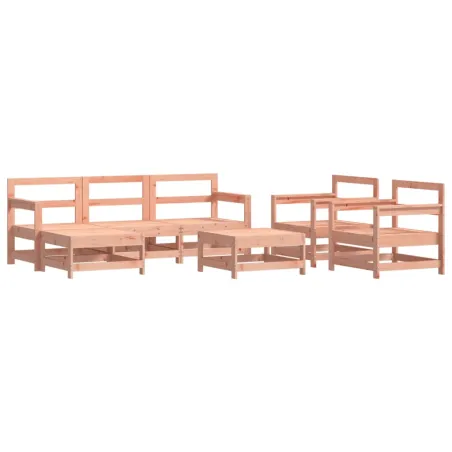 Salon de jardin 7 pcs avec coussins bois massif douglas
