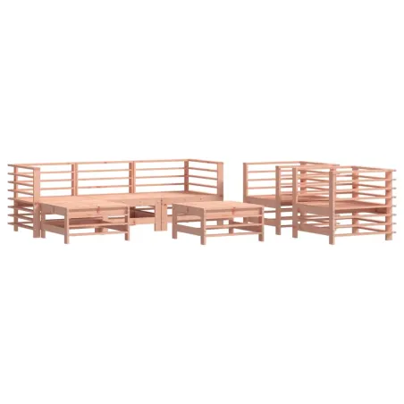 Salon de jardin 7 pcs avec coussins bois massif douglas