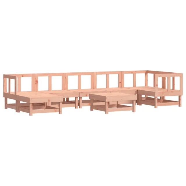 Salon de jardin 8 pcs avec coussins bois massif douglas