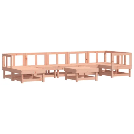 Salon de jardin 8 pcs avec coussins bois massif douglas