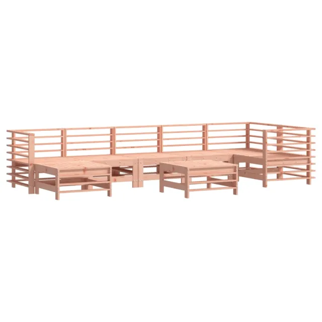 Salon de jardin 8 pcs avec coussins bois massif douglas