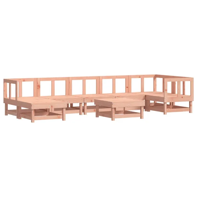 Salon de jardin 8 pcs avec coussins bois massif douglas