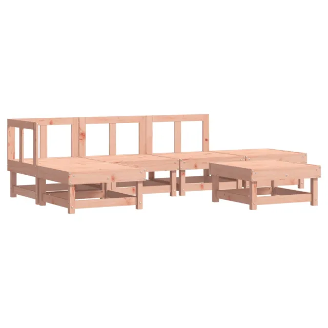 Salon de jardin 6 pcs avec coussins bois massif Douglas