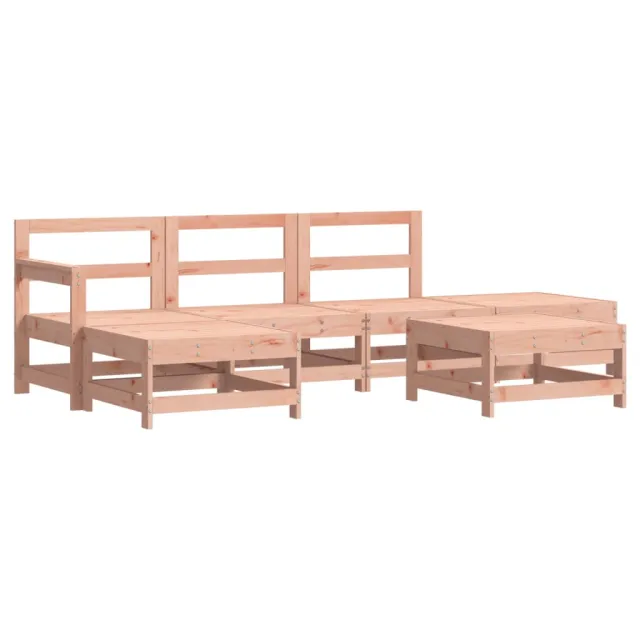 Salon de jardin 6 pcs avec coussins bois massif Douglas