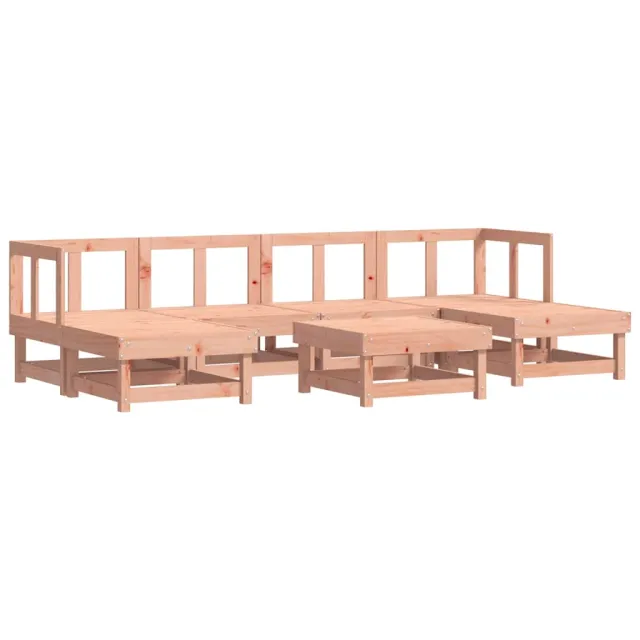 Salon de jardin 7 pcs avec coussins bois massif douglas