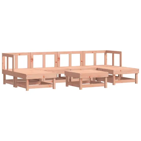 Salon de jardin 7 pcs avec coussins bois massif douglas