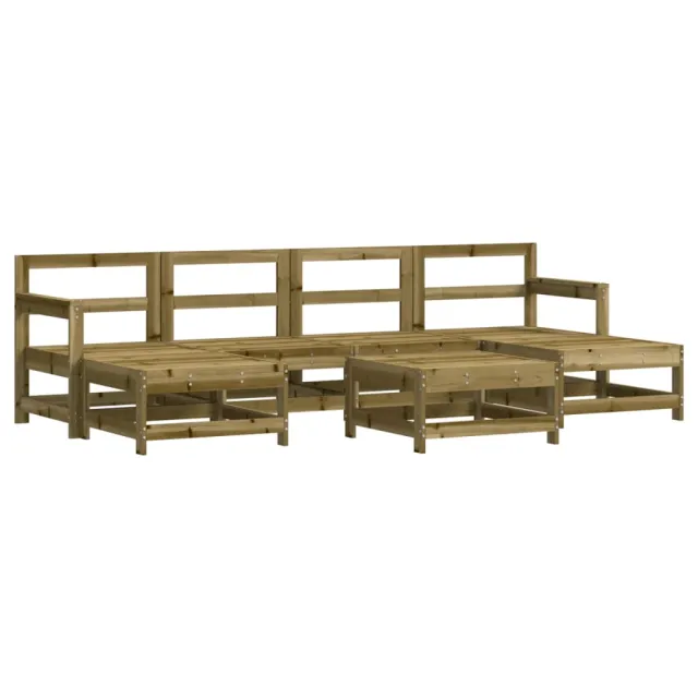 Salon de jardin 7 pcs avec coussins bois de pin imprégné