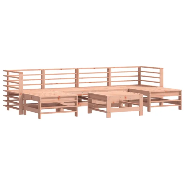 Salon de jardin 7 pcs avec coussins bois massif douglas