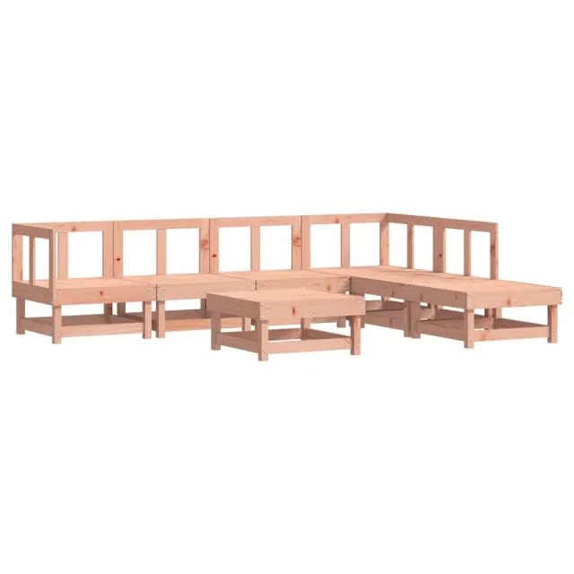 Salon de jardin 7 pcs avec coussins bois massif douglas