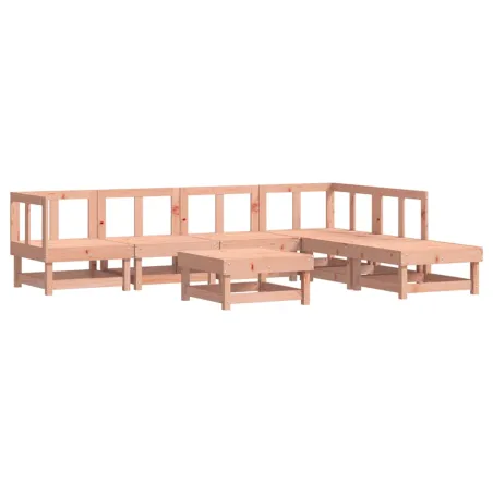 Salon de jardin 7 pcs avec coussins bois massif douglas