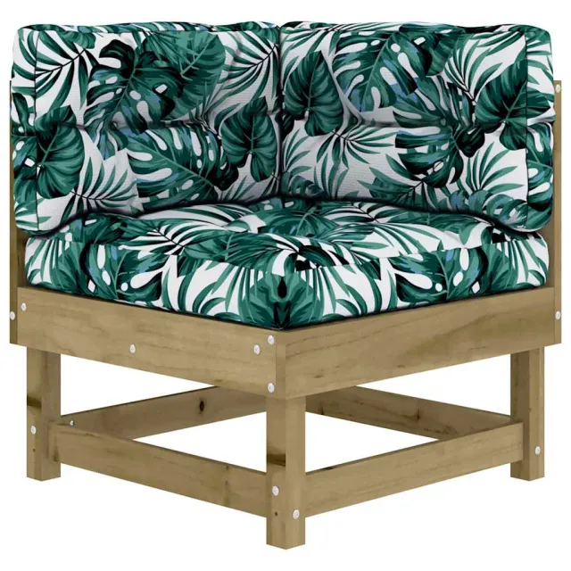 Salon de jardin 7 pcs avec coussins bois de pin imprégné