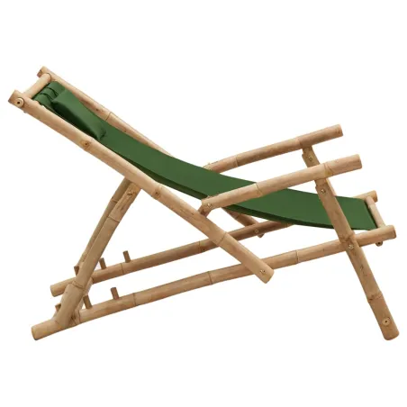 Chaise de terrasse Bambou et toile Vert