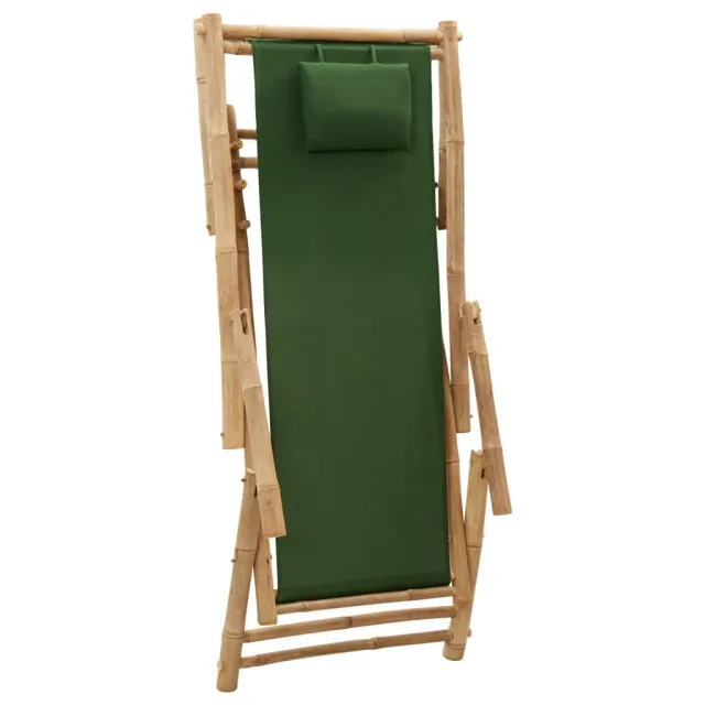 Chaise de terrasse Bambou et toile Vert