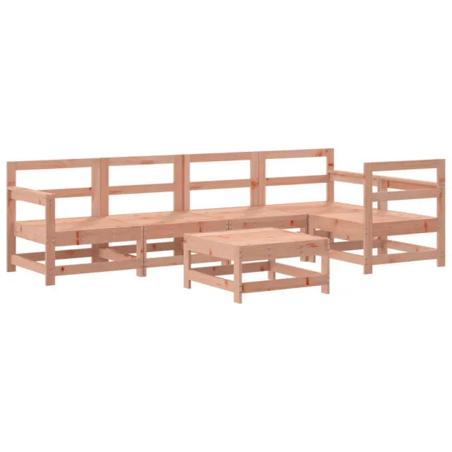 Salon de jardin 6 pcs avec coussins bois massif Douglas