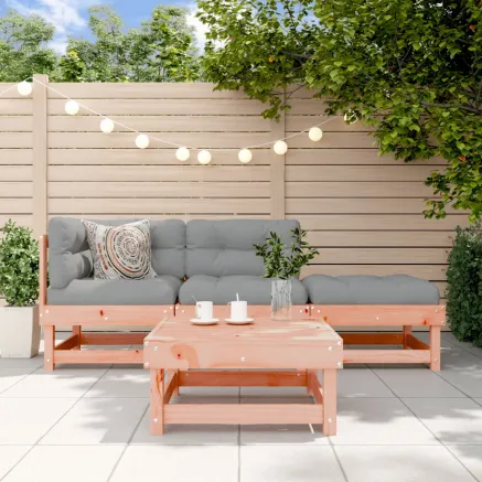 Salon de jardin 4 pcs avec coussins bois massif douglas