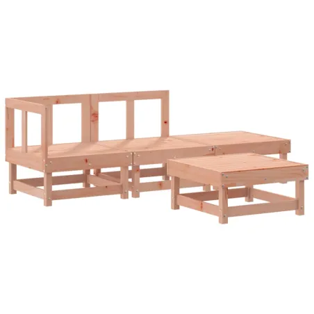 Salon de jardin 4 pcs avec coussins bois massif douglas