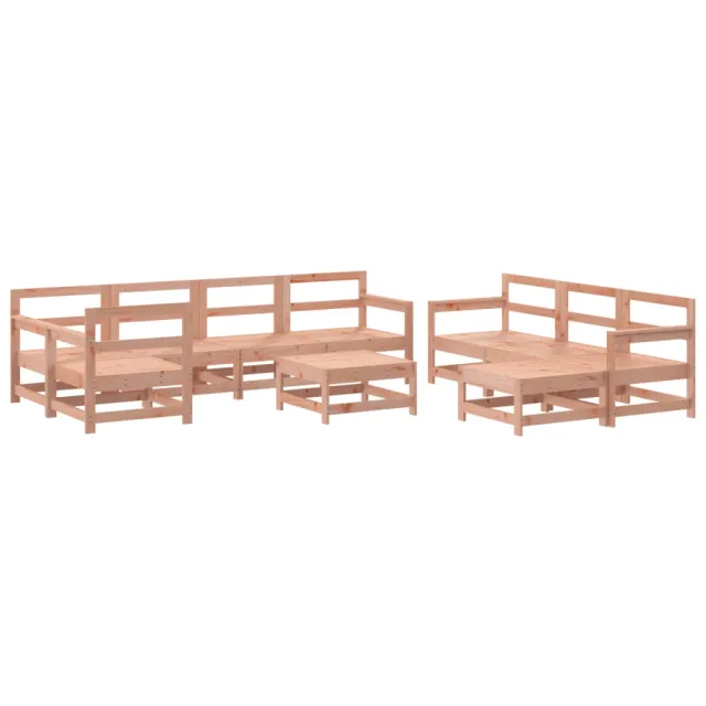 Salon de jardin 10 pcs avec coussins bois massif douglas