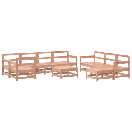 Salon de jardin 10 pcs avec coussins bois massif douglas