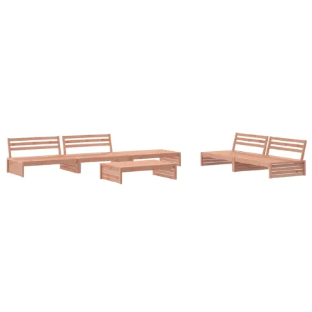 Salon de jardin 6 pcs avec coussins bois massif Douglas