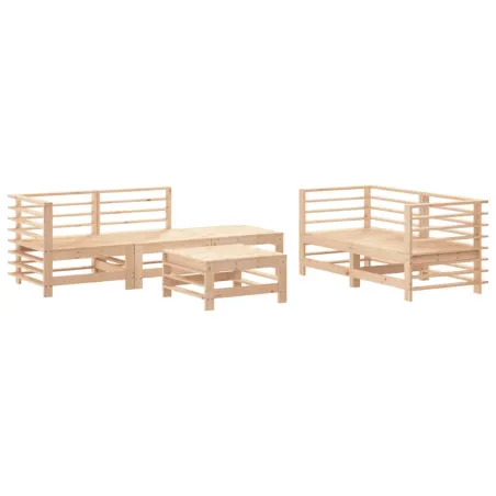 Salon de jardin 6 pcs Bois de pin massif