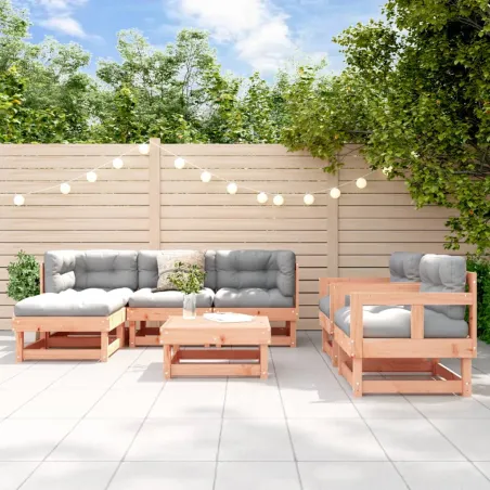 Salon de jardin 7 pcs bois massif douglas