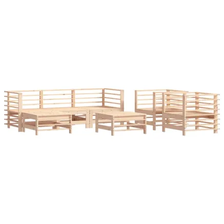 Salon de jardin 7 pcs Bois de pin massif 2