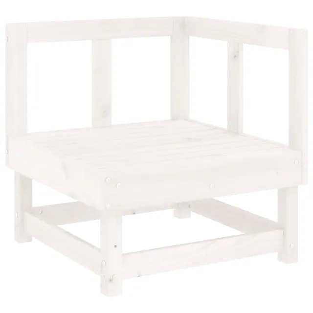 Salon de jardin 8 pcs Blanc Bois de pin massif